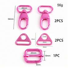 1Set/5PCS Pink Metal Carabiner Climbing Hook Pet Leash Messenger Bag Shoulder Bag Strap DIY Hardware Accessories