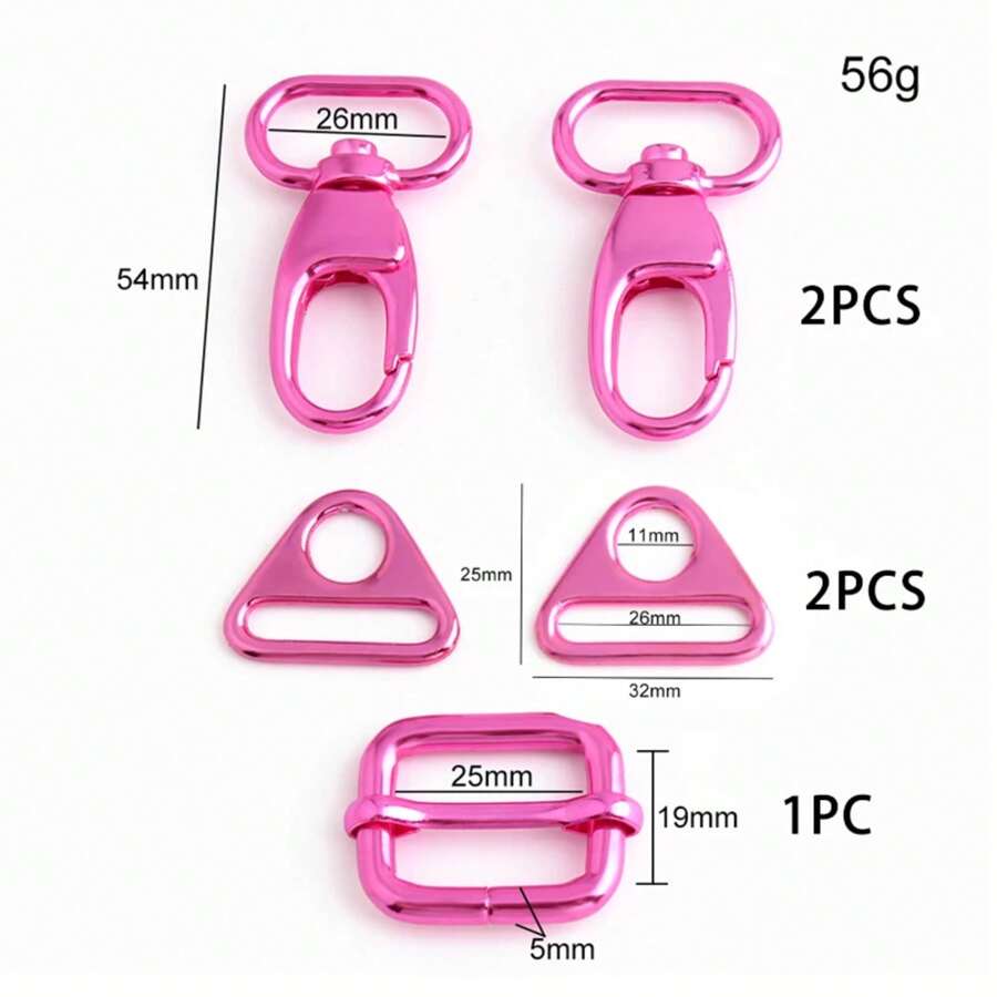 1Set/5PCS Pink Metal Carabiner Climbing Hook Pet Leash Messenger Bag Shoulder Bag Strap DIY Hardware Accessories