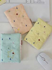 1pc Passport Holder For Travel Official License Cute Fabric Passport Cover With Star Embroidery Travel Must Haves Accessories Cruise Ship Essentials Passport Book Holder Flying Essentials Travel Gifts