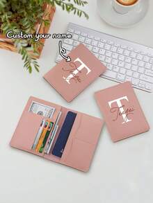 Ayotu Bao hộ chiếu in tên tùy chỉnh, bìa hộ chiếu cá nhân hóa chữ cái, ví đựng thẻ du lịch bằng da PU, phụ kiện du lịch hàng không - Nhiều màu - Xem 17