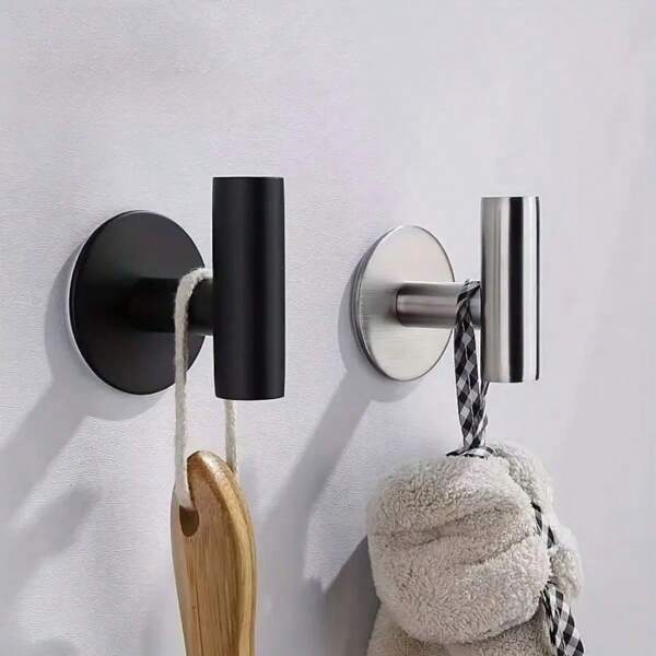 Gancho adhesivo resistente y a prueba de agua, de acero inoxidable, fácil de instalar, autoadhesivo, adecuado para baño, cocina, sala de estar, caravana, para colgar abrigos, sombreros, toallas, batas, llaves, ropa, perchas - ¡Fácil de instalar y reutilizable!
