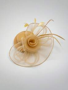 HITYfascinator 1 件 Fascinator Veil 网眼迷你帽，涤纶纤维蝴蝶结装饰，适合所有季节小帽子德比帽