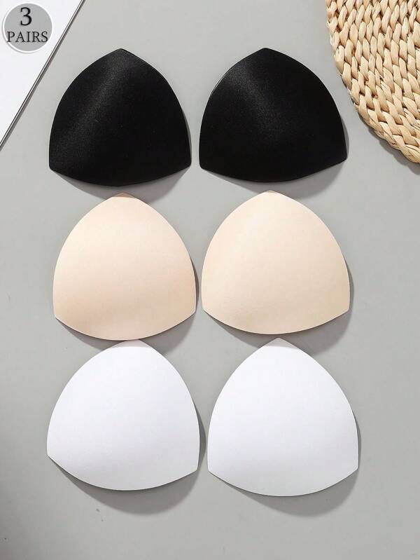 3 Pairs Women Intimates Bra Accessories Triangle Sponge Swimsuit Pad Breast Chest Enhancers Foam Bra Push Up Insert