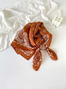 1 Stück Damen-Bandana, 70 cm, Kunstseide, bedruckt, kleiner quadratischer Schal, Kopftuch, multifunktionales Stirnband, Wickelband, Nackenschutz, leichter Seidenschal, geeignet für den täglichen Gebrauch, Bandana, Haarband, Stirnband, ideal zum Aufpeppen Ihres Looks