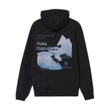 Puma 男士休闲针织连帽卫衣，黑色卫衣，适合春秋季穿着 - 黑色 - 查看 2