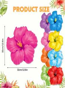 12 Stücke zufällige Farbe Hawaiianische Hibiskus Papier Tischsets - Rechteckige tropische Party Tischsets, geeignet für Feste, Treffen und Heimdekoration, zufällige Farbe florale Papier Tischsets, Hibiskus Blume Tischsets, Einweg-Blumen-Tischsets für hawaiianische Party, Hochzeit, Geburtstag, verschiedene Feste, Heim-Bankett-Dekorationen, Geschenke für Lehrer