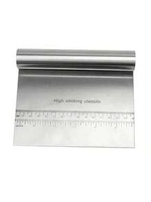 1pc Dough Blender And Pastry Cutter, Stainless Steel Nut, Pie, Pastry And Dough Cutter And Scraper - Silver - View 4