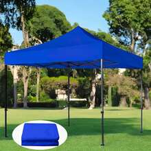 3x3M tiendas de campaña de reemplazo de la cubierta de la cubierta de la cubierta de la tienda de campaña de Oxford para exteriores pesada cubierta de la tienda de campaña 3x3M cubierta de la cubierta de la cubierta de la fiesta de picnic de Oxford de cuatro esquinas - diseño de cuatro esquinas, fácil de instalar - Azul - Ver 3