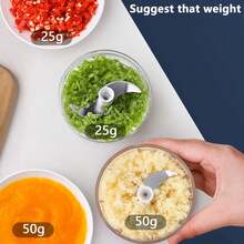 Electric Chopper For Food, White,Garlic Stirr, Mini USB Rechargeable Wireless Food Processor With 304 Stainless Steel, 2 Sharp Blades, Portable Kitchen Meat Grinder For Onion, Garlic, Ginger, Pepper, Almond, Nuts - White - View 5