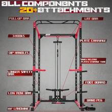 2025's Hottest New Introductions:RitFit  Squat Rack For Home Gym, PPC02C Multi-Function 1000 LBS Capacity Power Cage  LAT Pulldown, Pulley System, Dip Bar, Landmine & More Power Rack Attachments, PackageRedRed Package 1.5K ( BP 340LBS) - Bildfarbe - View 5