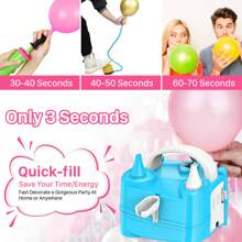 Bomba eléctrica para globos, inflador eléctrico portátil de globos, soplador de aire para decoración de fiestas y cumpleaños (220V-240V 400W), adecuado para inflar globos de fiesta