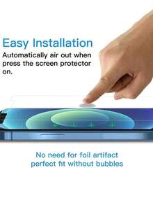 4 件钢化手机屏幕保护膜适用于 16、15、14、13、12、11、Xr、Xs、X、7、8 防爆防碎防刮防水玻璃手机钢化膜钢化玻璃防震防摔防摔防刮防指纹全覆盖 - 白色 - 查看 10