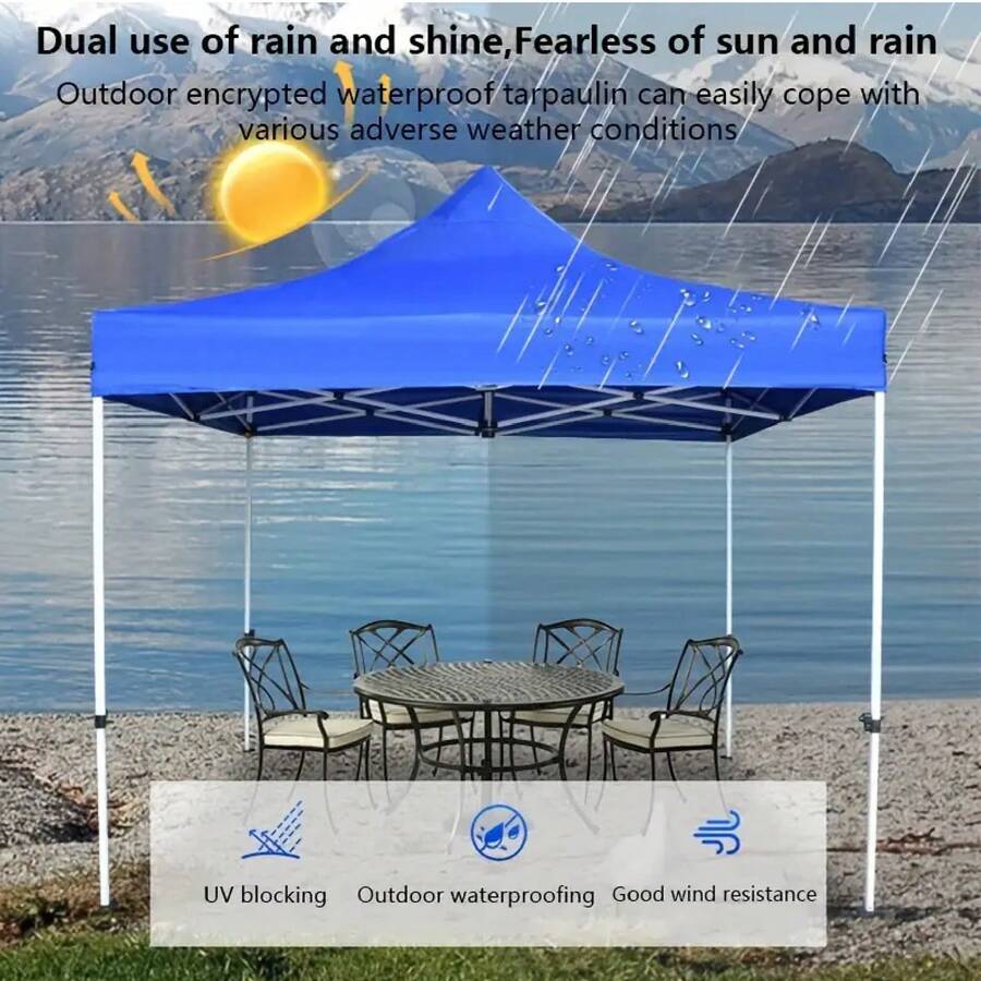 3x3M tiendas de campaña de reemplazo de la cubierta de la cubierta de la cubierta de la tienda de campaña de Oxford para exteriores pesada cubierta de la tienda de campaña 3x3M cubierta de la cubierta de la cubierta de la fiesta de picnic de Oxford de cuatro esquinas - diseño de cuatro esquinas, fácil de instalar - Azul - Ver 1
