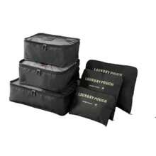 Organizador Mala De Bagagem Viagem Kit 6 Necessaire Bolsa - Preto - Visão 2
