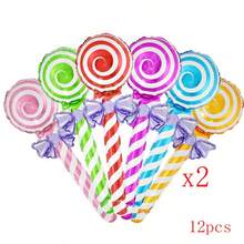 6/12/24个手形棒棒糖铝箔气球婚礼生日派对装饰 - 彩色 - 查看 10