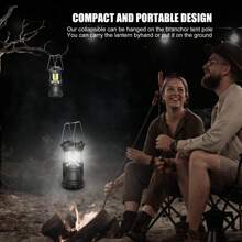 Zusammenklappbare tragbare LED Camping Laterne leicht und wasserdicht, batteriebetriebene Beleuchtung, dimmbare Helligkeit LED Taschenlampe Überlebens-Set für Zuhause, Notfälle, Stromausfälle, Wandern, Hurrikane