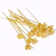Ace placate cu aur de 18K, în formă de floare, ace metalice din alamă de înaltă calitate, pentru confecționarea bijuteriilor, accesorii pentru mărgele DIY lucrate manual