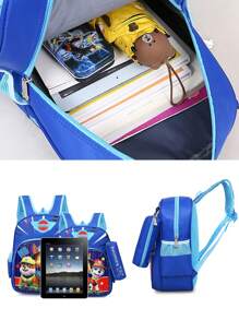 Paw Patrol, Kindergarten Children's School Bag, 3-4-6 Years Old Children's School Bag, Contains A Pendant Pen Bag, College, Cartoon Animals, Animation, Lightweight And Large Capacity, Travel Travel, Outdoor, Back To School Essentials