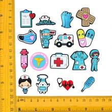 19 Piezas Serie de Médico y Enfermera DIY Encantos para Bolsas de Playa de Goma Decoraciones de Moda para Bolsos Regalos Geniales para Navidad, Cumpleaños, Fiesta, Accesorios de Playa de Anime, Esenciales de Playa, Vacaciones