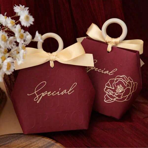 10pcs, Wedding Portable Wedding Candy Boxes New Wedding Candy Box Packaging Box With Souvenir Return Gift Candy Bag, Small Business Supplies, Packaging Box, Wedding Decorations, Wedding, Wedding Stuff