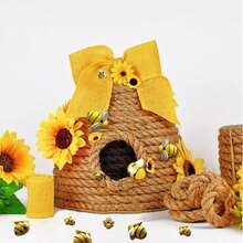 50/80 peças de resina abelhas margaridas decoração girassóis enfeites abelhas amuletos artesanato decorações com caixa de armazenamento para mulheres faça você mesmo artesanato guirlanda scrapbooking festa decoração para casa, 3 tamanhos