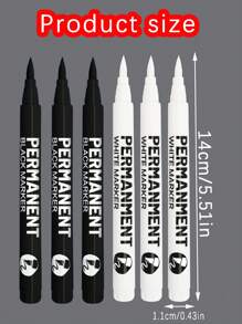 6 pièces Stylo marqueur acrylique haute brillance, séchage rapide, imperméable, indélébile, forte puissance de marquage, embout souple pour une écriture fluide, à utilisation polyvalente