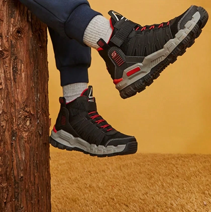 Skechers Botas altas para senderismo ligeras y deportivas para niños - Negro - Ver 1