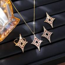 1 Set Small-Brand Minimalist Design Jewelry Set - Necklace & Earrings, Suitable For Everyday Commuting Wear