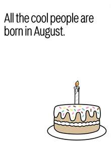 1 张生日快乐贺卡，趣味祝福，所有酷人都出生在五月、六月、七月、八月、九月、十月、十一月、十二月 - 彩色 - 查看 18