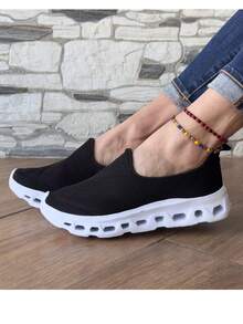 Women Sports Shoes - Black and White - View 2