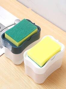 1 件创意厨房皂液器、厨房洗洁精分配器、用于厨房水槽的洗洁精分配器和海绵架，功能增强，含海绵，2 合 1 优质海绵架，用于台面的洗碗皂液器泵 - 彩色 - 查看 8