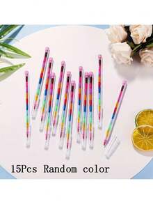 15支装 Mars Twinkle 可拼砌蜡笔，一款多色涂鸦绘画工具，适用于学校、办公室和生日派对。这些神奇的彩色铅笔色彩鲜艳，是办公用品和学校用品的理想选择。