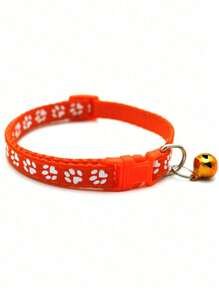 Colliers de clochettes colorés et mignons pour chats et chiens, colliers de chat réglables avec clochettes, colliers amusants et de bandes dessinées à motif de patte, fournitures pour chat collier de patte d'animal de compagnie, patch de collier de chien à motif de patte, collier à clochette, collier de chat avec boucle, accessoires de voyage essentiels