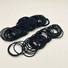 100 Stück schwarze, perfekt kombinierbare elastische Haargummis, einfache und vielseitige Haargummis, Haargummis, Haargummis, Haargummi-Scrunchies