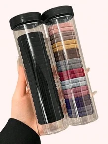 20pcs /80PCS Women's Assorted Candy Colored Black, White, Pink, Purple, Red, Yellow Solid Color Hair Ties, Fashionable Simple Style Hair Accessories For Daily, Work, Party, Face Washing, Bathing, Makeup, Clothing Matching Casual Hair Accessories