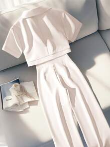 2pcs Women Suit Set - Blazer And Trousers