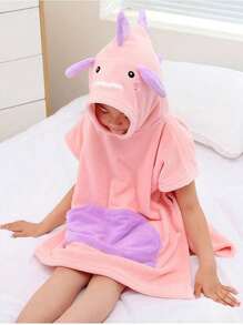 1 Pc Dinosaur Design Bath Towel For Children, Baby Kids Cloak Towel With Cape, Boys And Girls' Absorbent Bathrobe, Swimming Beach Hooded Towel,Best Gift For Children's Day