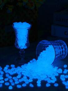 500pcs/10pcs-Glow In Dark Rocks Luminous Stone Garden Accessories Micro Landscape Fish Tank Decoration Outdoor Patio Lawn Yard Kit,Glow In The Dark Garden Pebbles Stones Rocks For Yard And Walkways Decor, DIY Decorative Luminous Stones(Blue)