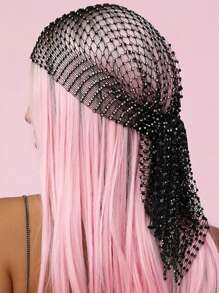 1 pezzo Fascia per capelli, reggicoda alla moda con strass, accessorio elastico per capelli