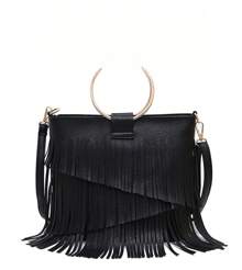 European And American Fashion New Irregular Tassel Bag  Music Festival Iron Handbag Single Shoulder Crossbody Women's Bag