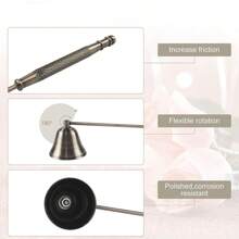 1PC Black/Brass Candle Snuffer, Stainless Steel Candle Tools Accessories Candle Buffer Wax, Candle Extinguisher With Handle Candlestick Candle Wicks Flame For Candle Lovers, Gift, Everyday Use, Putting Out Extinguish Candle Wicks Flame Safely Sweet Water Decor Black Candle Snuffer