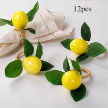 Outdoor Wedding Party Tropical Fruit Lemon Napkin Rings, Room Decor, Tabletop Decor, Home Decor, Suitable For Festivals, Parties, Birthdays, Weddings And Banquets - Multicolor - View 17