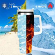 1pc Watersy 40oz Stainless Steel Tumbler With Handle And Straw - Insulated Sports Water Bottle For Men And Women - Perfect Gift