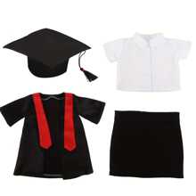1 set de regalo de graduación para muñeca de 18 pulgadas, incluye vestido, gafas de muñeca, calcetines y zapatos, es un regalo de moda y popular para niños, para ocasiones festivas y cumpleaños