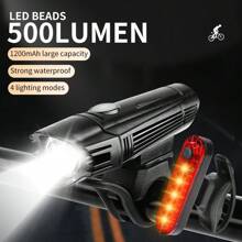 Juego de luces para bicicleta IPX4 resistente al agua, recargable por USB, con 4 modos de iluminación, luz para bicicleta para conducir de noche, escalar, explorar y actividades al aire libre
