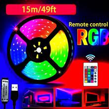 无线控制 LED 灯带红外遥控 RGB 照明装饰客厅氛围灯带柔性灯饰串、卧室 LED 灯、LED 灯、Luz LED、壁灯、墙壁装饰、夜灯、图片灯 - 彩色光 - 查看 6