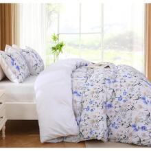 Duvet Cover King Size, Reversible Floral Lavender Duvet Cover Set With Zipper Closure, 3 Pieces Botanical Patterns Soft Microfiber Bedding Set (90"X104", 2 Pillow Cases 20"*36") - 05 - 花藍(無被子) - 查看 4