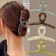 1 Stück Oversized Acryl Haarklammer in Gelfarbe, minimalistisches Design als Werkzeug zum Zusammenclipsen von Dutt Frisuren