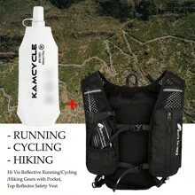 Running Vest Backpack Phone Holder , Running Vest With 500ML Soft Flask, Reflective Vest For Men And Women,Lightweight Running Hydration Vest Phone Pouch, Durable Running Cycling Camel Hydration Backpack(With 500ml Bottle)