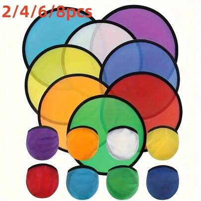 8/6/4/2pcs Random Color Foldable Hand Fan, Durable PA Nylon Material, Colorful Set, Suitable For Outdoor Activities, Gatherings And Weddings, Includes Storage Bag